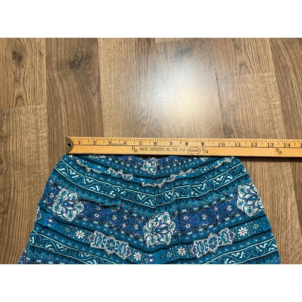 Miss Attitude Shorts Girls M 10/12 Blue Boho Medallion Rayon Lined Excellent